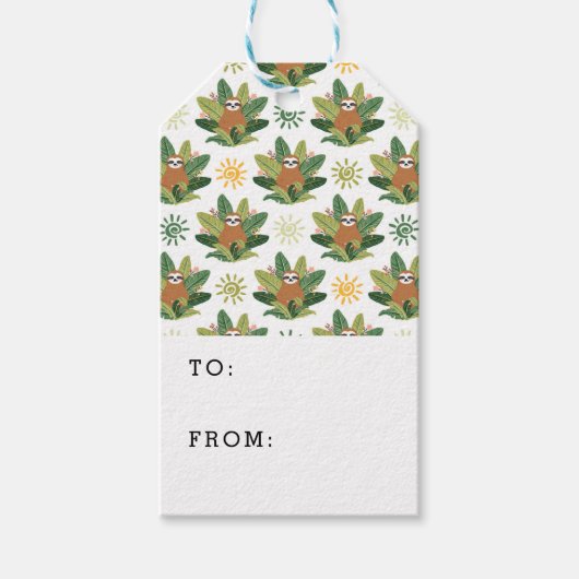 Tropisch sleufpatroon cadeaulabel (Voorkant)