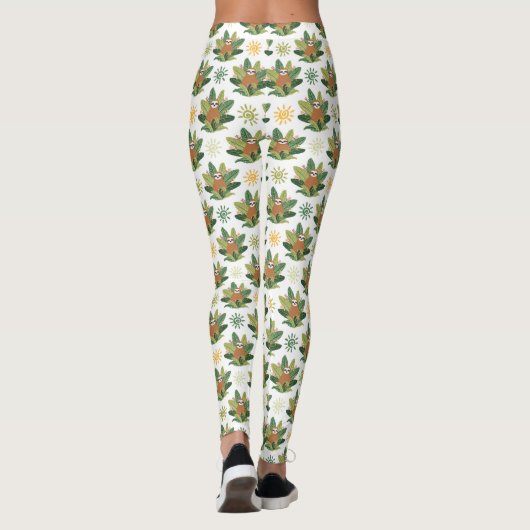 Tropisch sleufpatroon leggings (Achterkant)