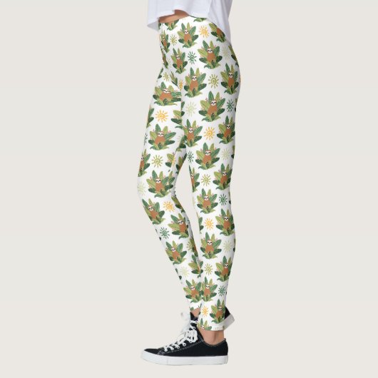 Tropisch sleufpatroon leggings (Links)