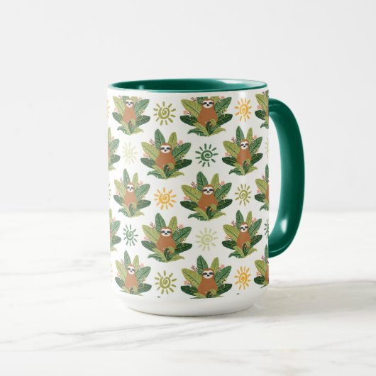 Tropisch sleufpatroon mok (Voorkant rechts)