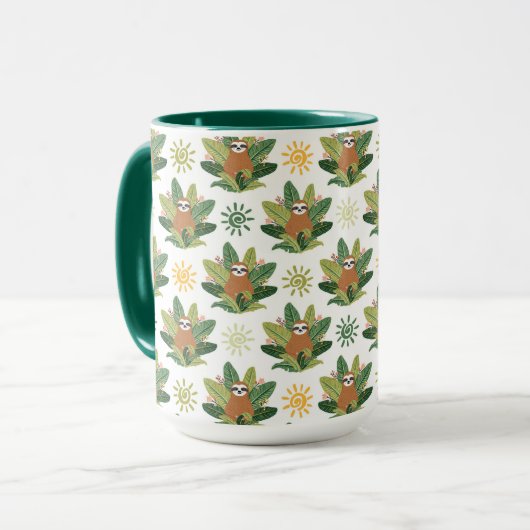 Tropisch sleufpatroon mok (Voorkant links)