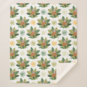 Tropisch sleufpatroon sherpa deken