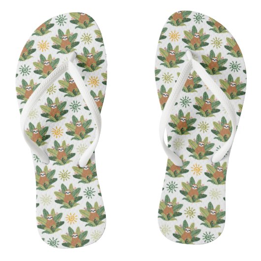 Tropisch sleufpatroon teenslippers (Voetbed)