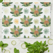 Tropisch sleufpatroon theedoek (Gevouwen)