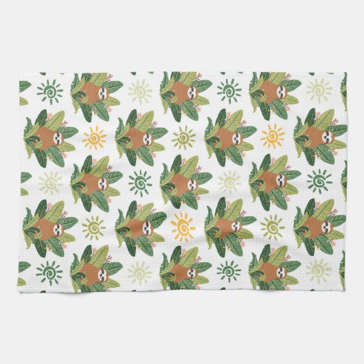 Tropisch sleufpatroon theedoek (Horizontaal)