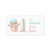 Tropisch Snowman Gift Label Sticker (Voorkant)
