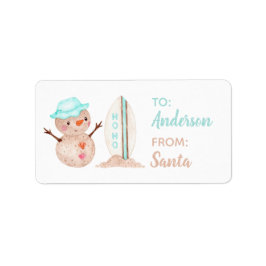 Tropisch Snowman Gift Label Sticker