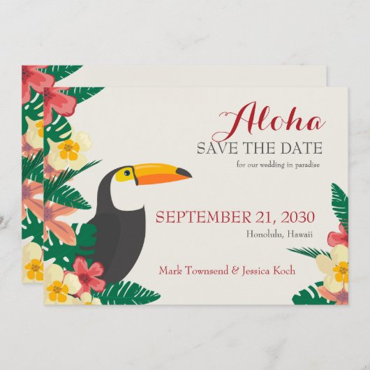 Tropisch sparen de Aankondiging van de Datum (Voorkant / Achterkant)