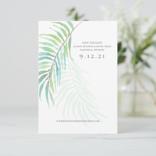 Tropisch sparen de Datum Beach Weduwenkaart (Staand voorkant)