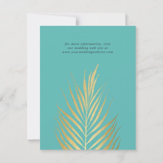 Tropisch sparen de Datum Caraïbisch Blauw Save The Date (Achterkant)