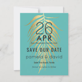 Tropisch sparen de Datum Caraïbisch Blauw Save The Date