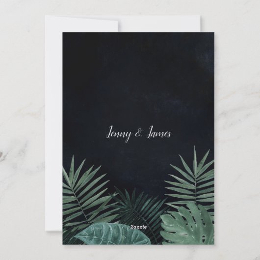 Tropisch sparen de Datum, Donker en Moody Feestdagenkaart (Achterkant)