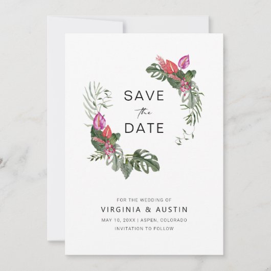 Tropisch sparen de Datum Kaart (Voorkant)