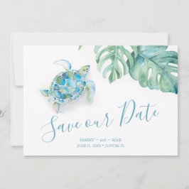 Tropisch sparen de Datum met de Schildpad van het Save The Date