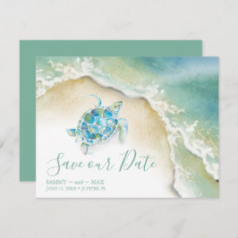 Tropisch sparen de Datum met de Schildpad van het  Save The Date