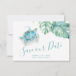 Tropisch sparen de Schildpad van het Zee van de Wa Save The Date