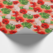 Tropisch Sphynx Cat Vector Naadloos Patroon Cadeaupapier (Hoek)