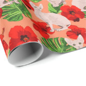 Tropisch Sphynx Cat Vector Naadloos Patroon Cadeaupapier (Rol Hoek)