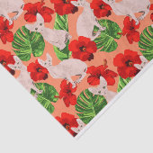 Tropisch Sphynx Cat Vector Naadloos Patroon Tissuepapier (Detail)