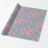 Tropisch Sterrenpatroon Cadeaupapier (Uitgerold)