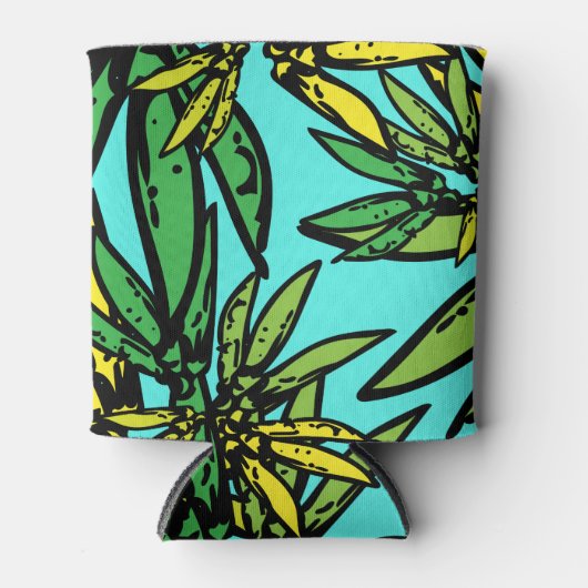 Tropisch, stijlvol Planten patroon Blikjeskoeler (Voorkant)