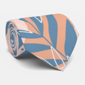 Tropisch stoffig blauw Hawaïaans patroon Stropdas (Opgerold)