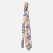 Tropisch stoffig blauw Hawaïaans patroon Stropdas (Achterkant)