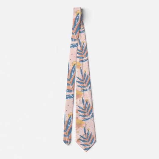 Tropisch stoffig blauw Hawaïaans patroon Stropdas (Achterkant)