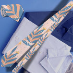 Tropisch stoffig blauw Hawaïaans patroon Stropdas<br><div class="desc">De Hawaïaanse print mannen stropdas toont een heerlijke combinatie van blauw en perzik tropische bladeren in zijn boeiende ontwerp. De levendige illustratie van het stropdas geeft de allure van de Hawaïaanse eilanden weer, waardoor een gevoel van tropisch paradijs in elk ensemble wordt geïntroduceerd. De blauw- en perziktinten creëer hebben een...</div>