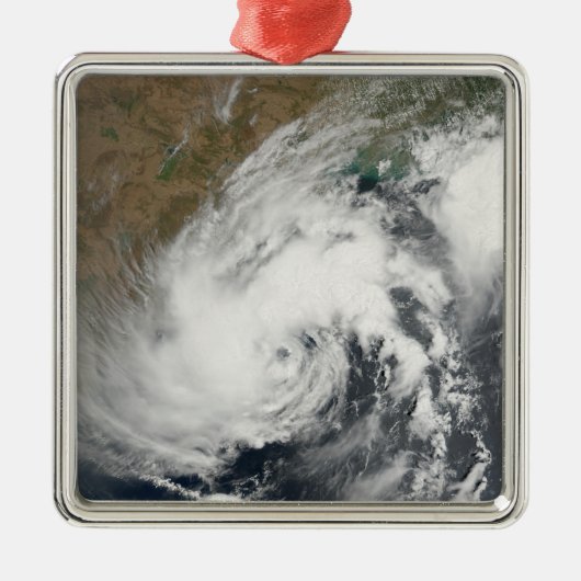 Tropisch Storm Bijli Metalen Ornament (Voorkant)