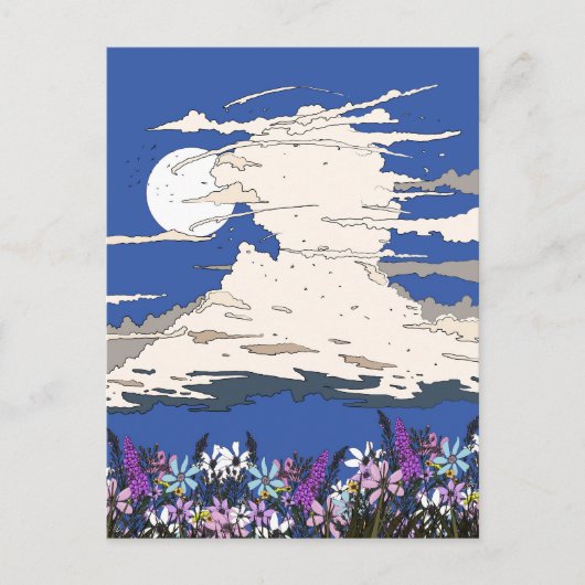 Tropisch Storm en bloemen Briefkaart (Voorkant)