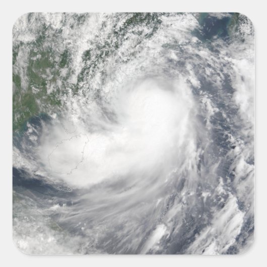 Tropisch Storm Hagupit Vierkante Sticker (Voorkant)