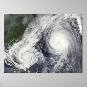 Tropisch Storm Parma en Super Typhoon Melor Poster