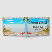 Tropisch stral Floral Wedding Guest Book Gastenboek (Volledig)