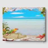 Tropisch stral Floral Wedding Guest Book Gastenboek (Achterkant)