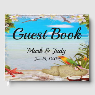 Tropisch stral Floral Wedding Guest Book Gastenboek