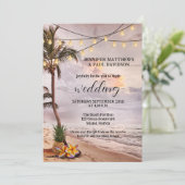 Tropisch stralen Koord QR Code Weddenschap Kaart (Staand voorkant)