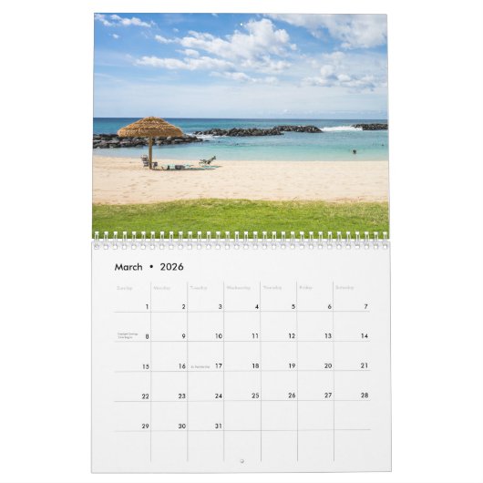 Tropisch strand 2025 kalender (Mar 2026)