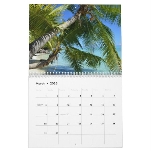 Tropisch strand 2025 kalender (Mar 2026)