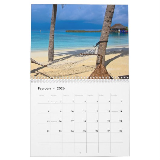 Tropisch strand 2025 kalender (Feb 2026)