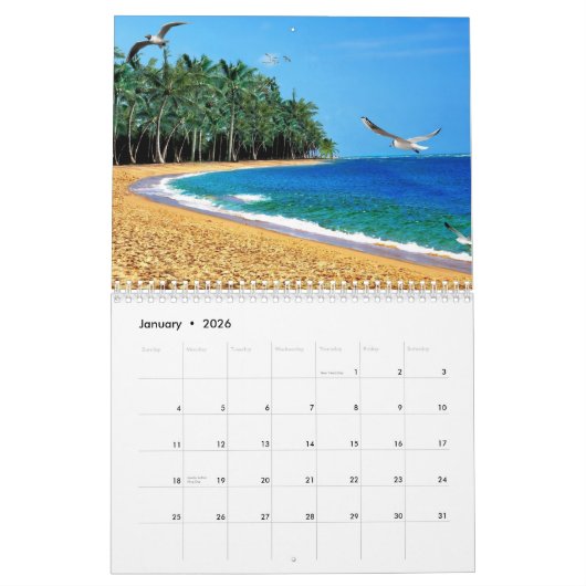 Tropisch strand 2025 kalender (Jan 2026)