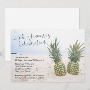 Tropisch strand 25-jarig jubileumfeest kaart