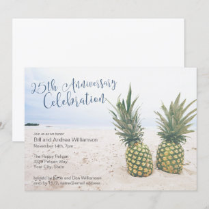 Tropisch strand 25-jarig jubileumfeest kaart