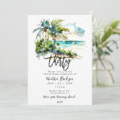 Tropisch strand 30e verjaardagsfeest kaart (Staand voorkant)