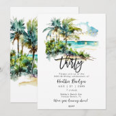 Tropisch strand 30e verjaardagsfeest kaart (Voorkant / Achterkant)