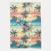 Tropisch strand #5 theedoek (Verticaal)