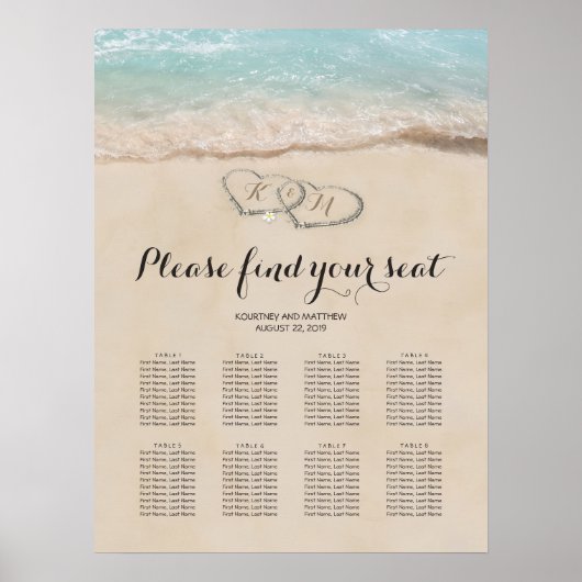 Tropisch strand 8 Tabelweduwenkaart Poster (Voorkant)