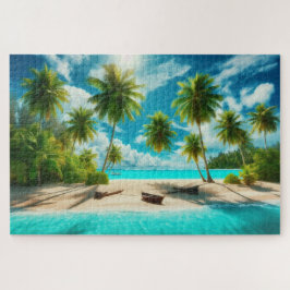 Tropisch strand - Adembenemend Schilderachtig land Legpuzzel