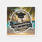 Tropisch Strand Afstuderen Gefeliciteerd  Servet (Voorkant)