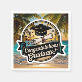 Tropisch Strand Afstuderen Gefeliciteerd  Servet